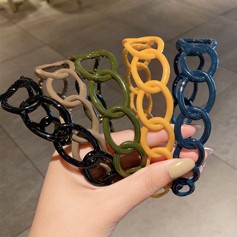 Băng Đô Cài Tóc Bản Rộng Màu Sắc Đơn Giản