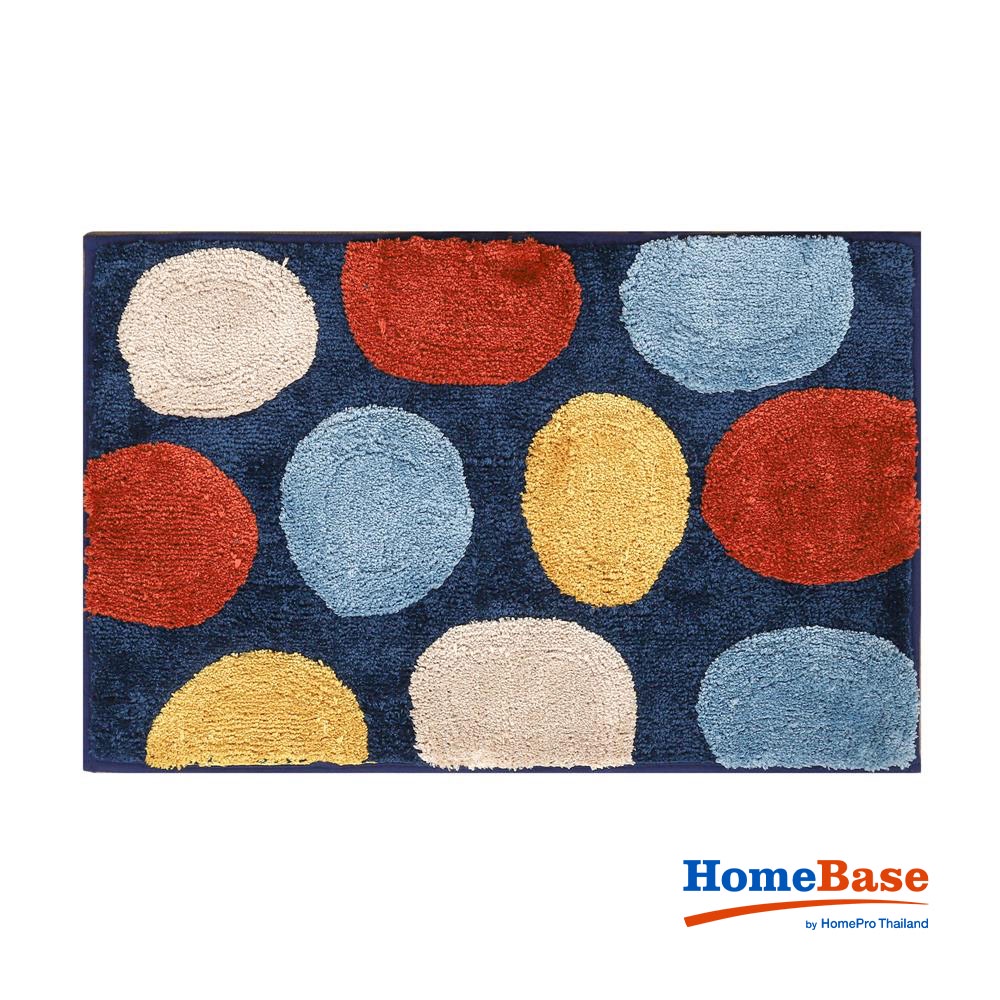 HomeBase HLS Thảm lót sàn lau chân phòng tắm Microfiber chống trượt FLINT Thái Lan W45xH70xD1,5  màu xanh