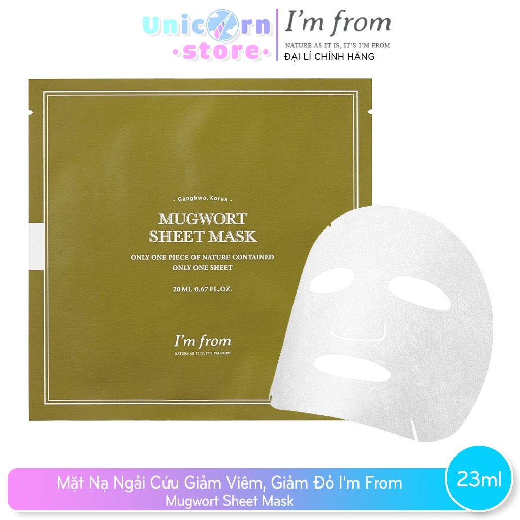 Mặt Nạ Giấy Chiết Xuất Ngải Cứu I'm From Mugwort Sheet Mask 23ml