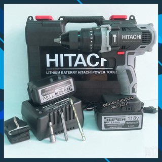 [Chính Hãng] Máy khoan pin Hitachi 118V - Mô tơ 775 - 3 Chức năng KÈM 3 MŨI [Ưu Đãi Khủng]