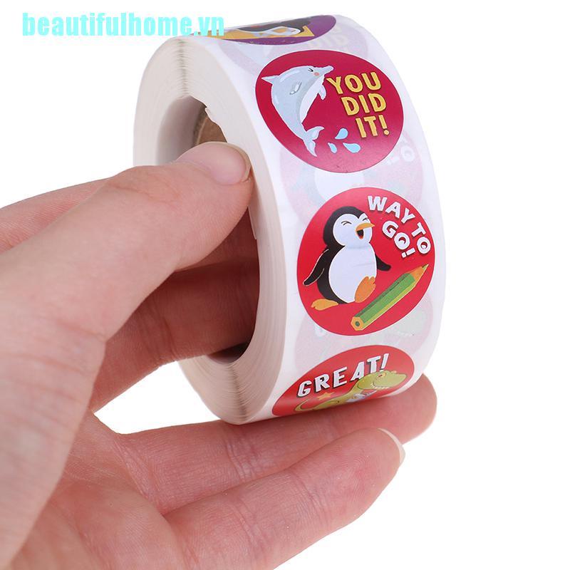 Cuộn 500 miếng dán trang trí hình động vật dễ thương sáng tạo