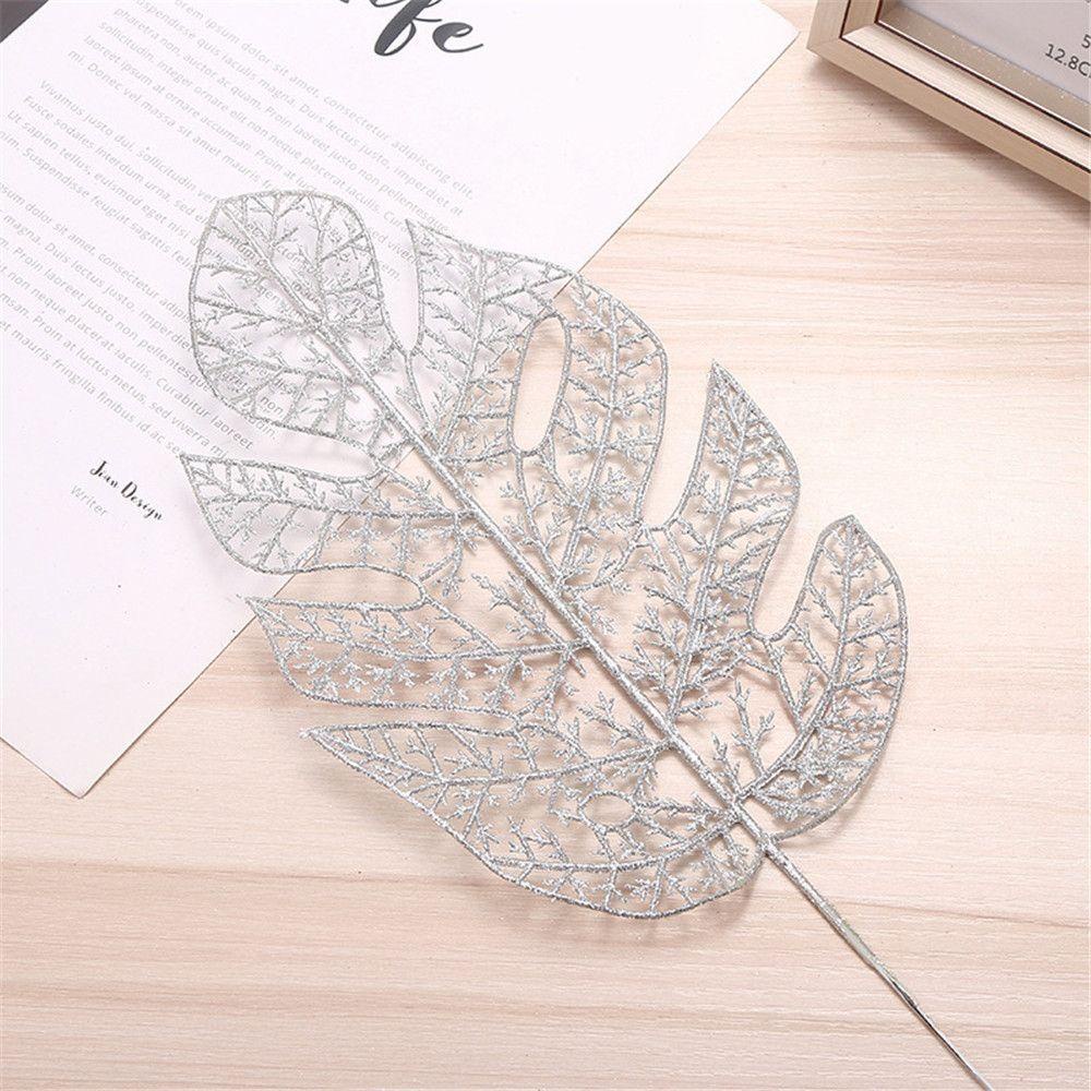 Set 10 Hoa Lá Giả Lấp Lánh Trang Trí Nhà Cửa / Tiệc Cưới / Năm Mới