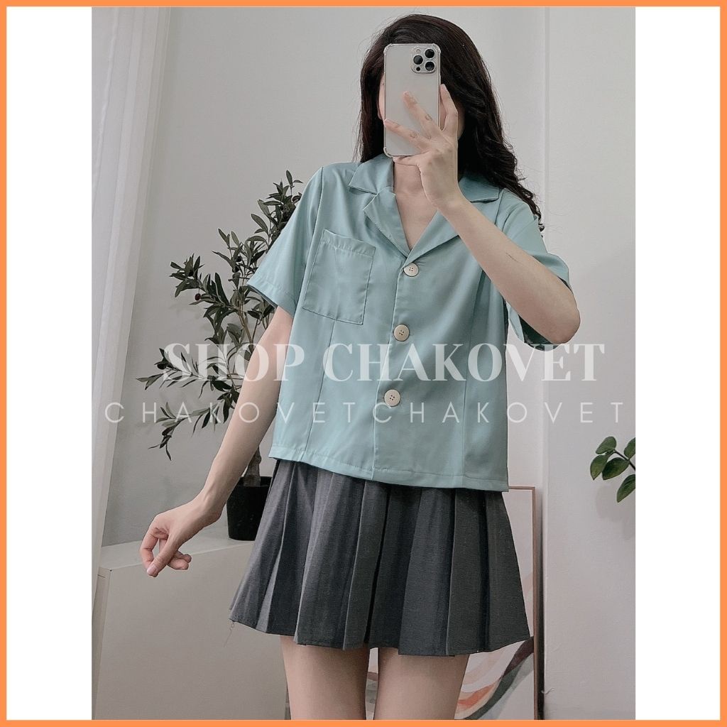 Áo vest blazer nữ ngắn A8312 kiểu áo khoác blazer nữ cộc tay 1 lớp công sở cao cấp hàn quốc trẻ trung cá tính - CHAKOVET