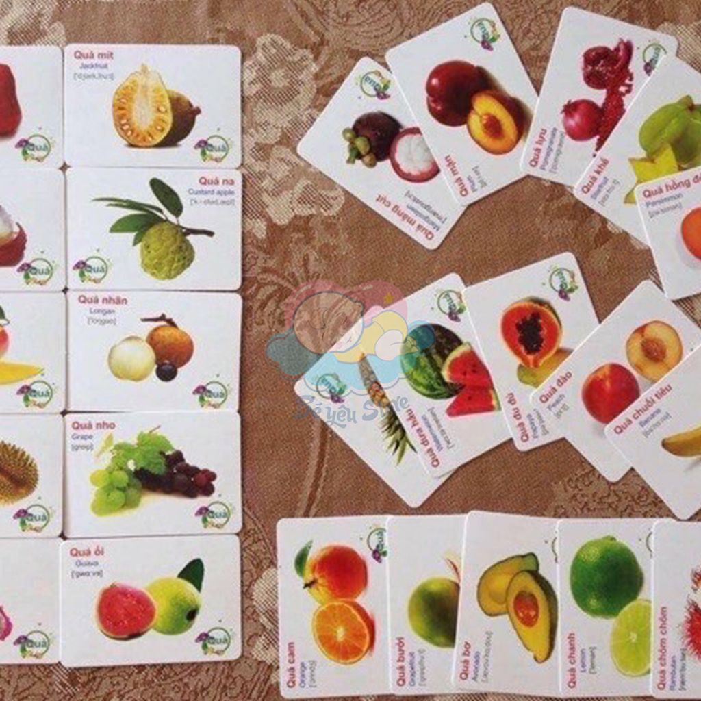 Bộ thẻ học thông minh 16 chủ đề tiếng Anh tiếng Việt giúp bé vừa học vừa chơi