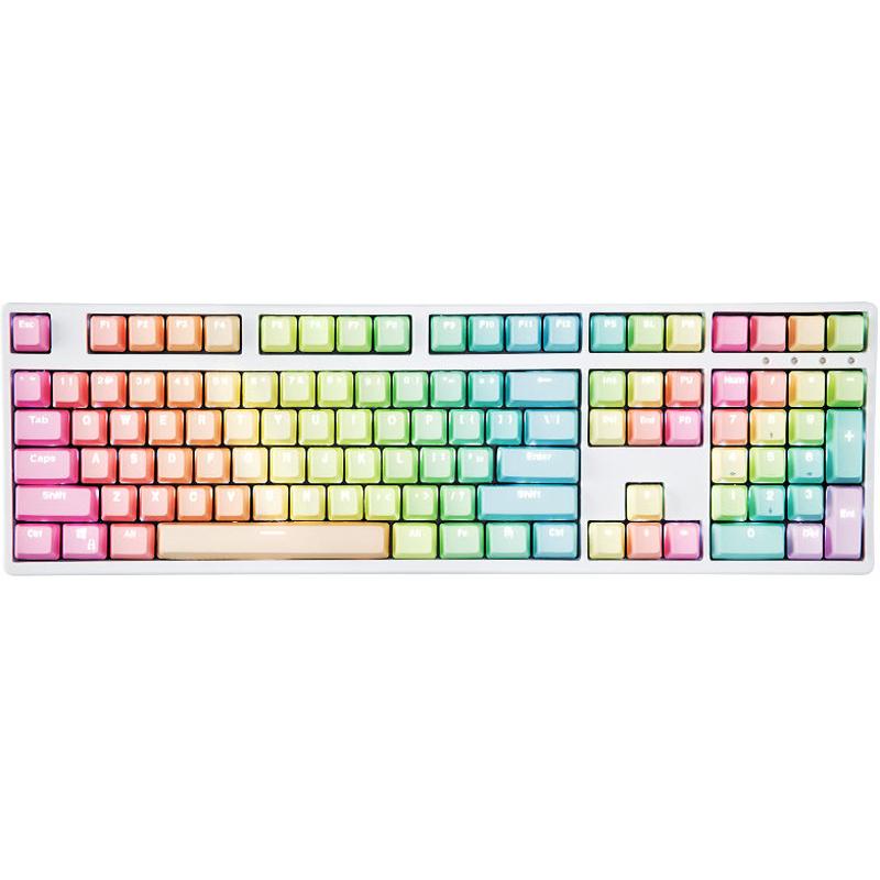 Nắp đậy bàn phím máy tính màu cầu vồng trong mờ 87/104/108 PBT OEM