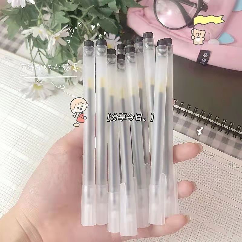 Bút gel mực đen vỏ nhám trắng A14 đơn giản Take Note 0.38mm Taro Stationery