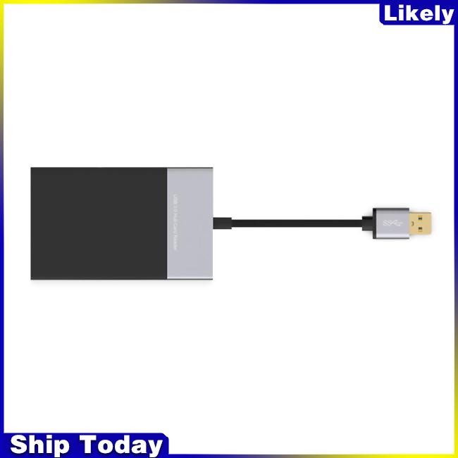 Đầu Đọc Thẻ Nhớ Chuyển Đổi 6 Trong 1 Từ Usb 3.0 Sang 2 Cổng Usb 3.0 Hub / Xqd / Sd / Tf / Cf