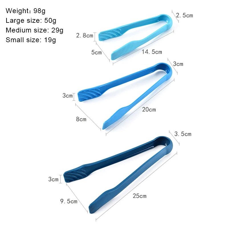 Set 3 Kẹp Gắp Thức Ăn Bằng Silicone PP Chống Trượt Có Thể Tái Sử Dụng