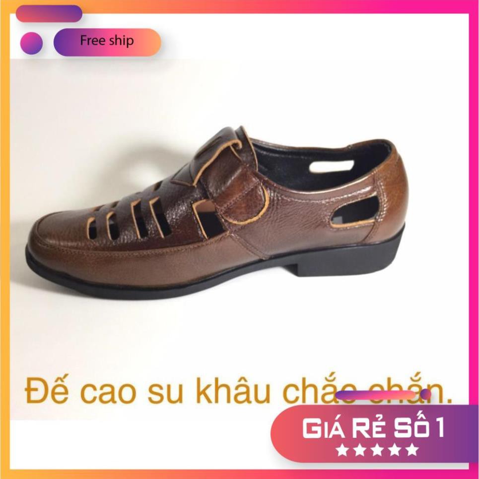 [BẢO HÀNH 1 NĂM]Giày rọ nam da bò cao cấp lỗ to