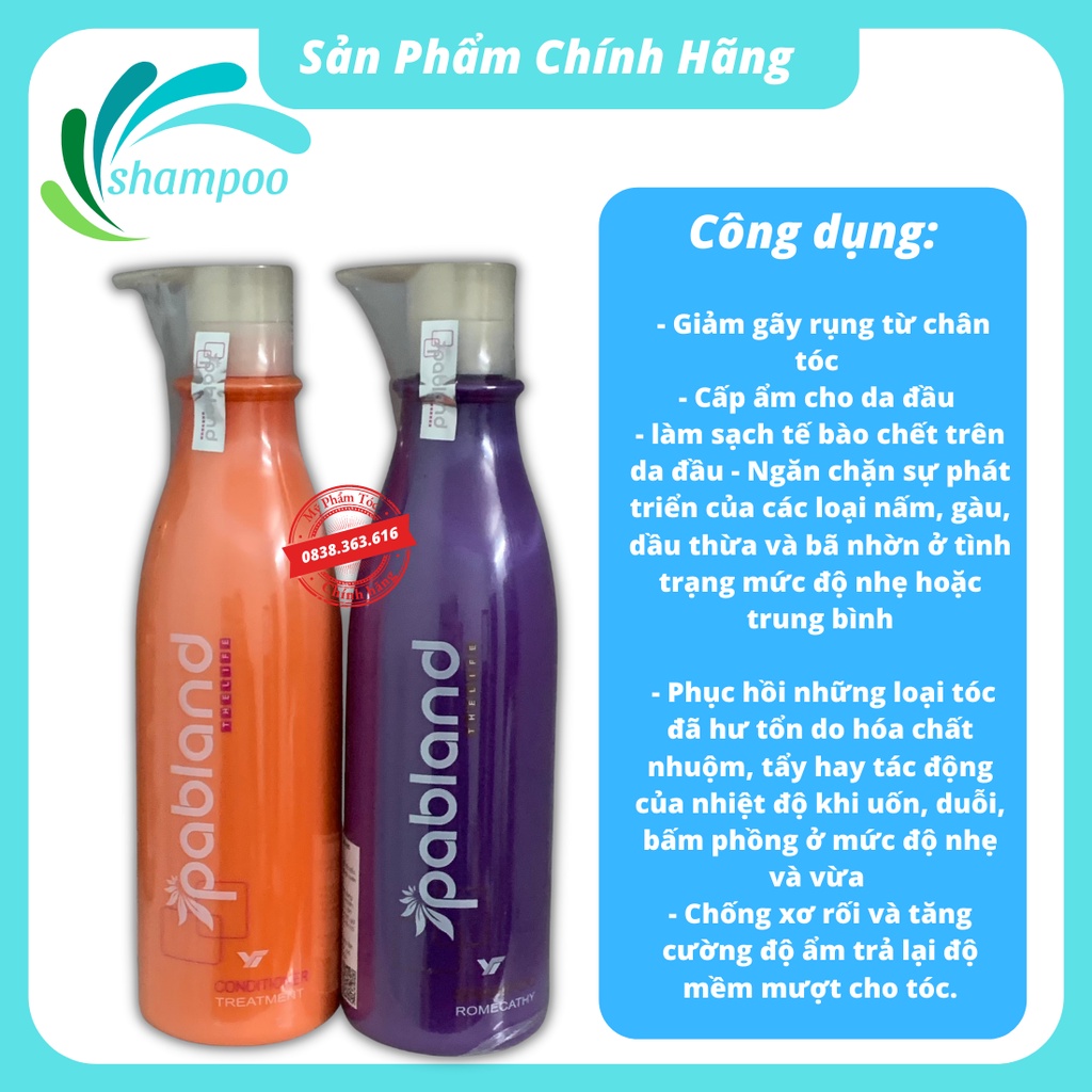 Cặp dầu gội PABLAND phục hồi mềm mượt dầu gội collagen giảm rụng tóc 750ml