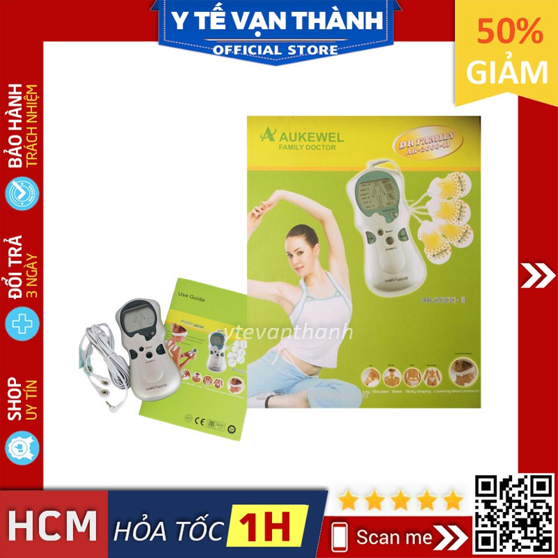 ✅ Máy Massage Dán Xung Điện- Aukewel AK-2000-II (4 Miếng Dán), (ĐỨC) (BH 24 Tháng) - Mát xa, Massa -VT0103