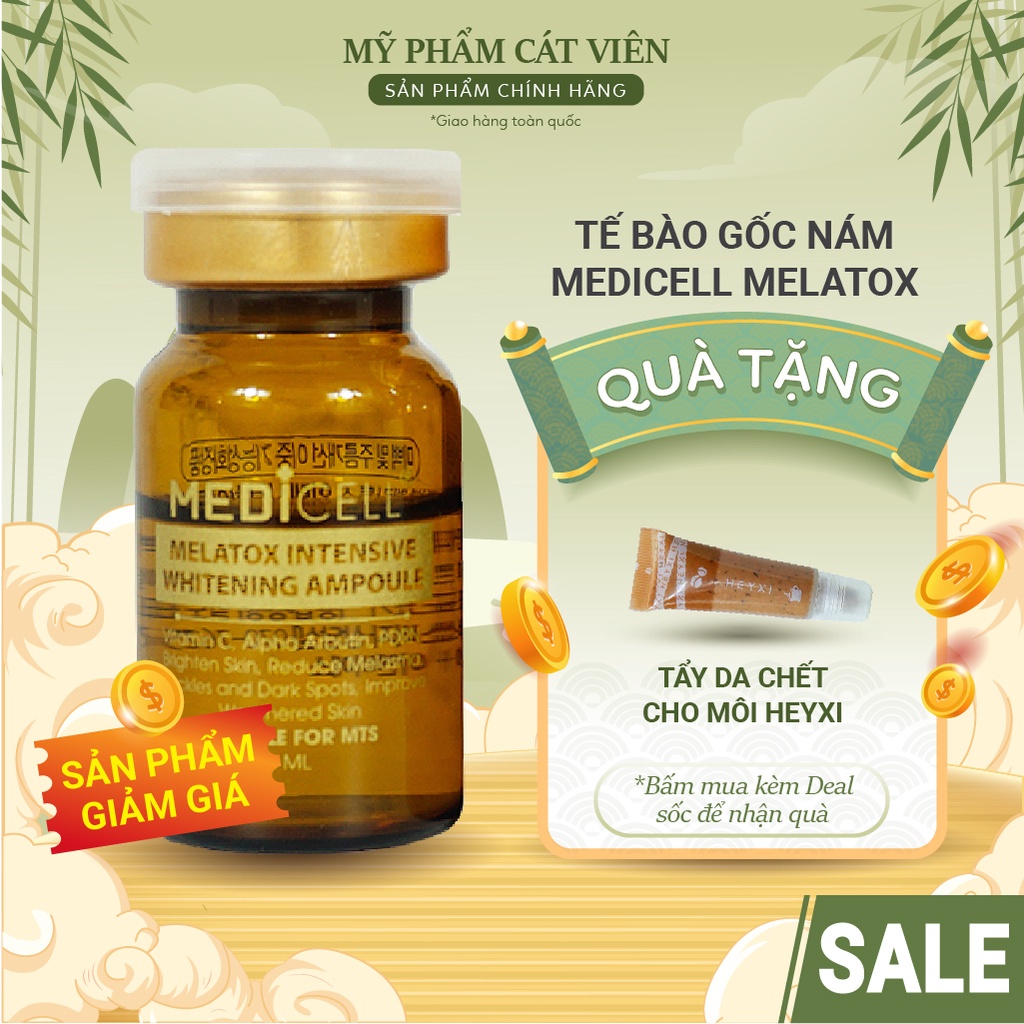 Tế bào gốc nám Melatox Medicell Hàn Quốc, serum mờ nám tàn nhang thâm sạm, trẻ hóa tái tạo làm trắng da 6 ml