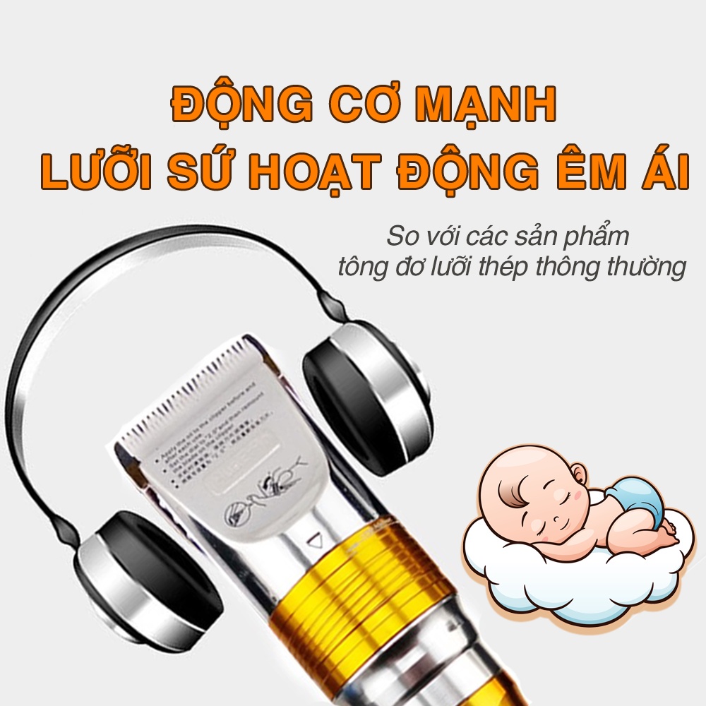 Tông đơ cắt tóc chuyên nghiệp Huaerbo F10 Cực Chất FULLBOX