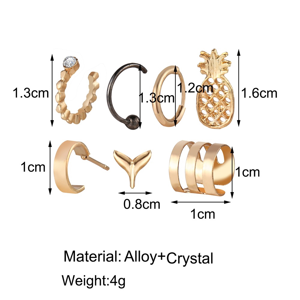 Bộ 7 Hoa Tai Đính Đá Thời Trang Dành Cho Nữ