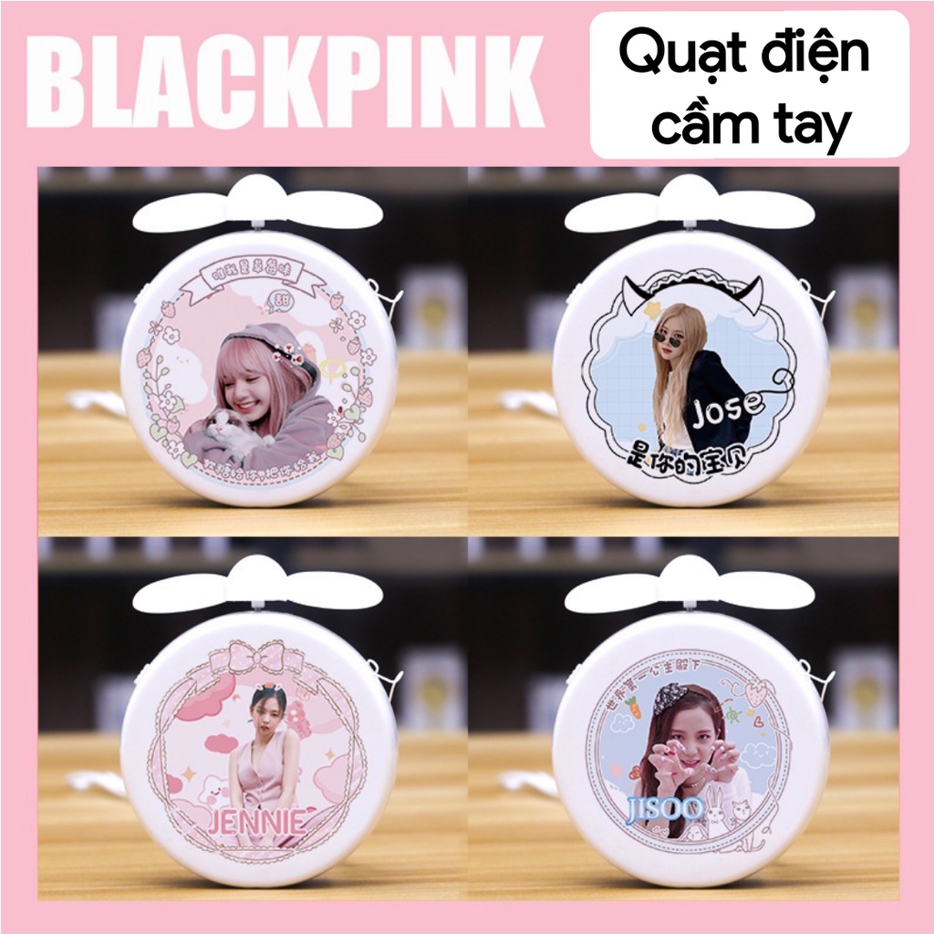 Quạt điện cầm tay mini BLACKPINK - BLINKs (LISA, JISOO, JENNIE, ROSÉ) có cổng sạc USB tiện dụng