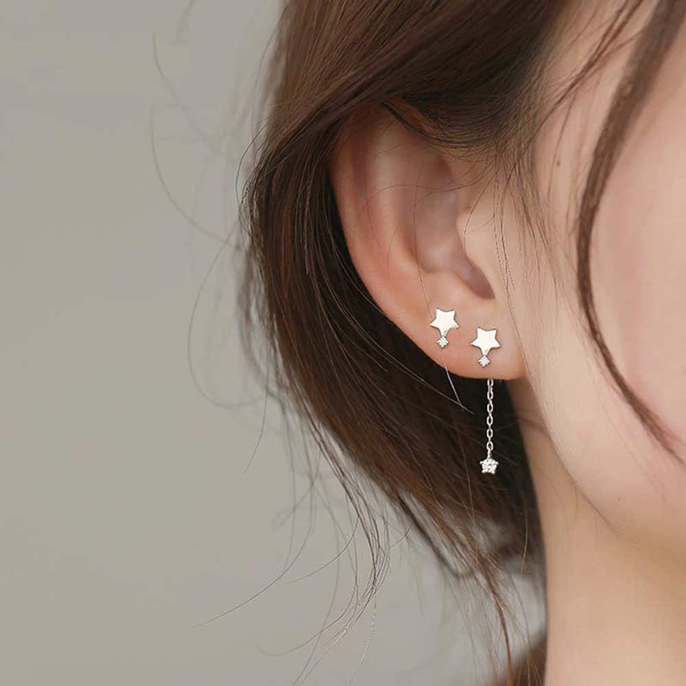 Bông Tai Dáng Dài Hình Ngôi Sao Xinh Xắn Cho Nữ