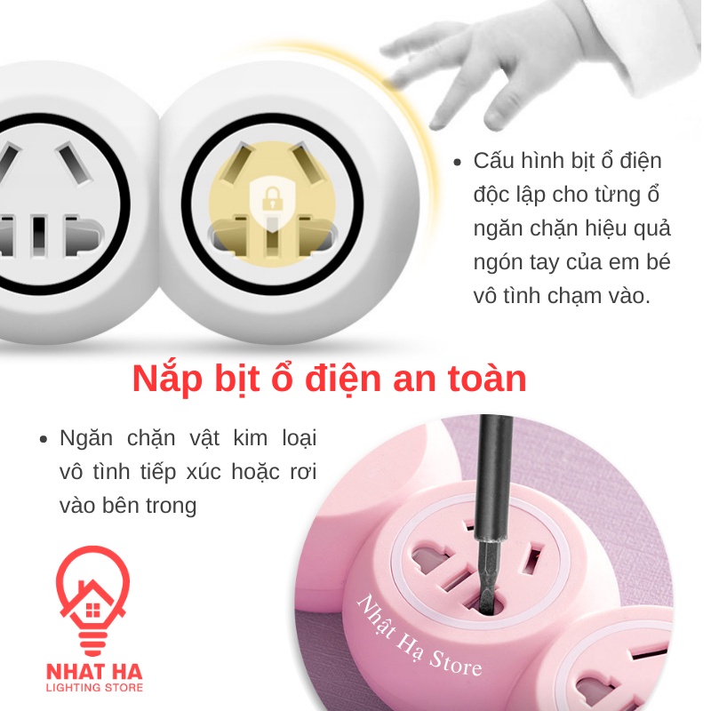 Ổ Cắm Điện Đa Năng Màu Hồng Dễ Thương Nhật Hạ 2 Cổng USB Có Công Tắc, Dây Dài 3m Gắn Tường Tiện Lợi OD-3399