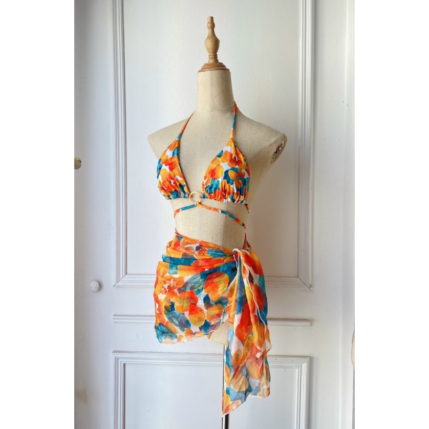 BIKINI LIỀN HOA CAM IN SIÊU SANG CHẢNH , HÀNG THIẾT KẾ CÓ SẴN SHIP NGÀY SAU 2H
