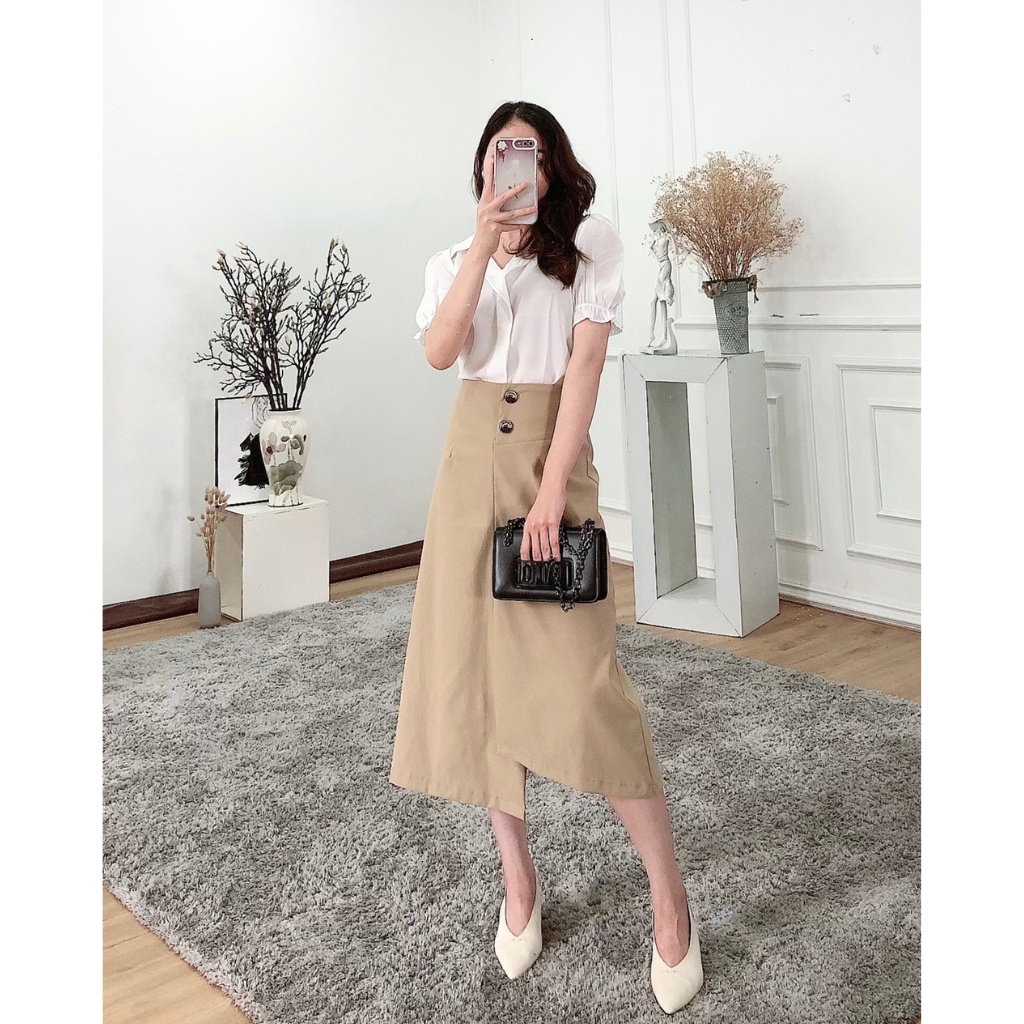 Áo sơ mi công sở bo tay, cổ V, 3 màu sắc nhã nhặn thương hiệu TK FASHION - SMKA323