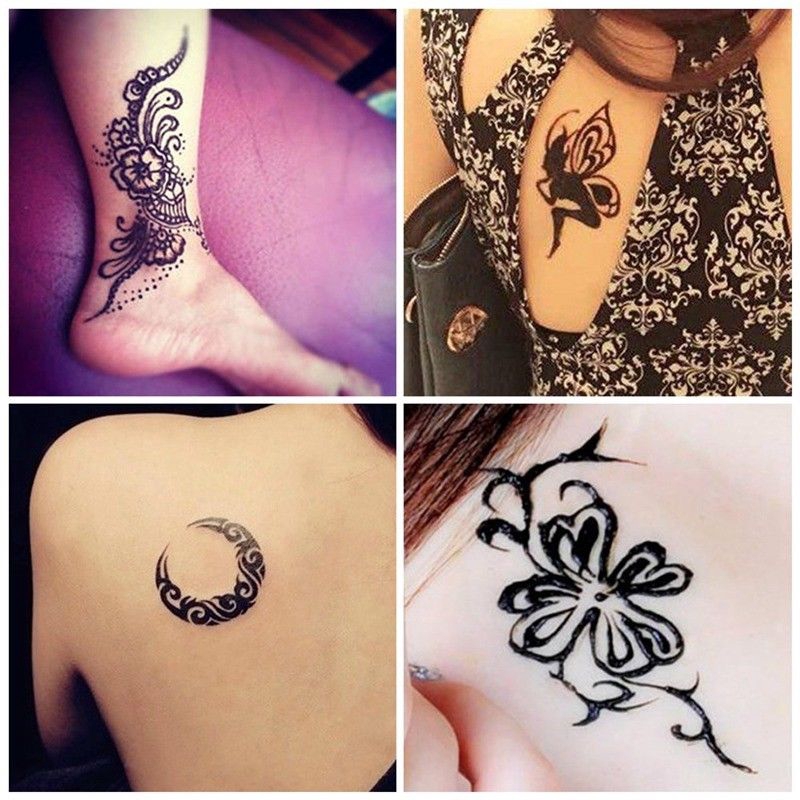 Hình xăm dán nghệ thuật henna tạm thời trang trí cơ thể độc đáo