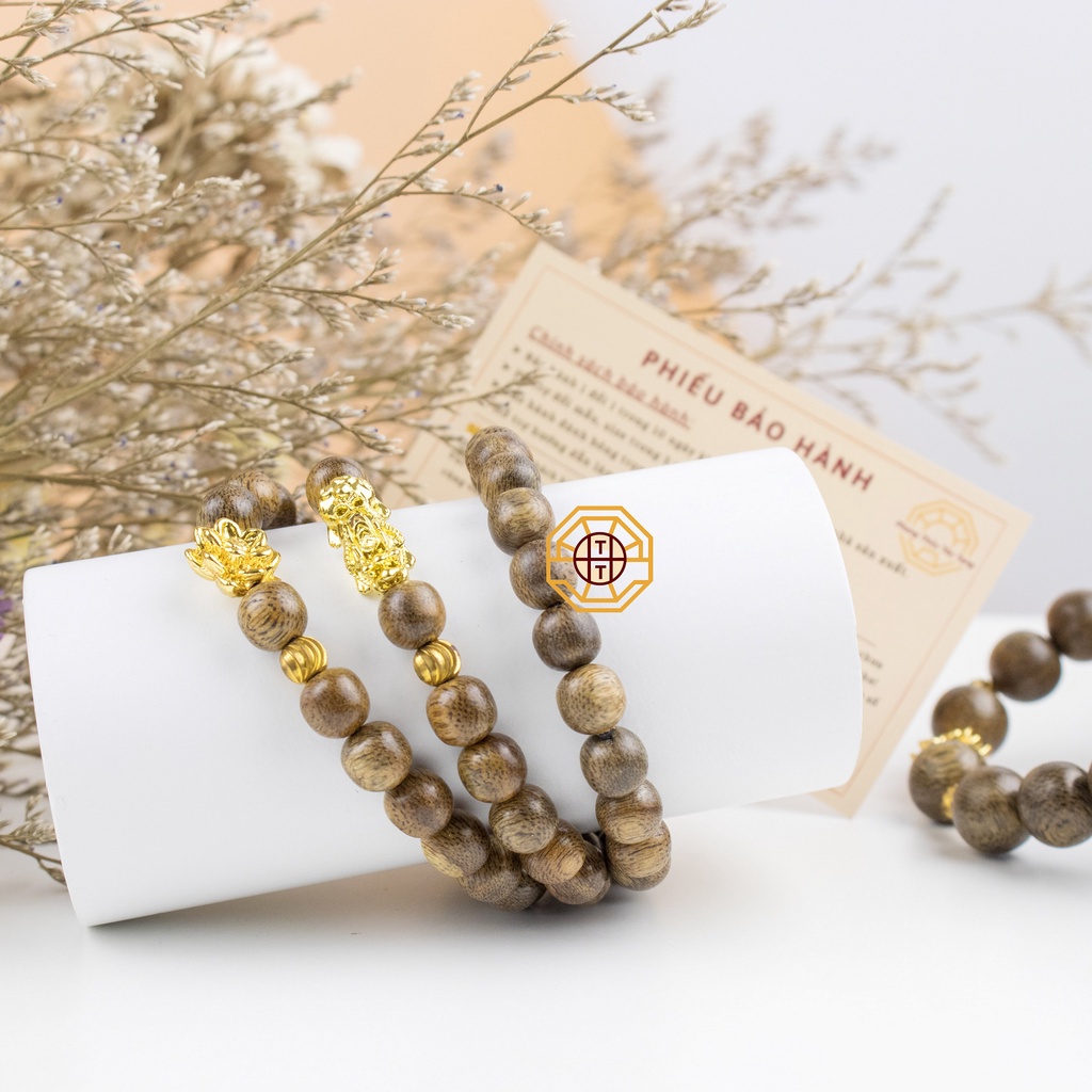 Vòng Trầm Hương Tốc [TẶNG TÚI GẤM] - có mẫu Mix Tỳ Hưu, Hoa Sen - Vòng tay phong thủy gỗ tự nhiên  - Phong Thủy Tây Tạng