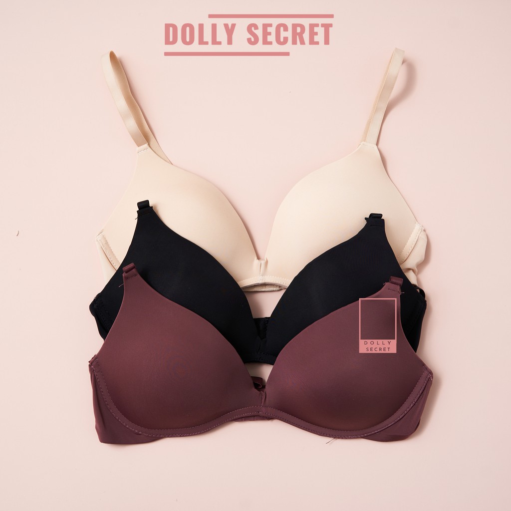 Áo Lót Đúc Su Nước Màu Trơn Siêu Nhẹ Không Gọng Xuất Nhật Basic DOLLY SECRET A04