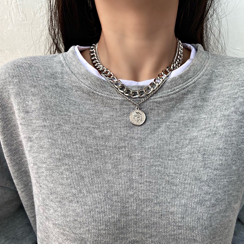 Vòng cổ Dạng Xích Đôi Phong Cách Âu Mỹ Dành Cho Nam Nữ