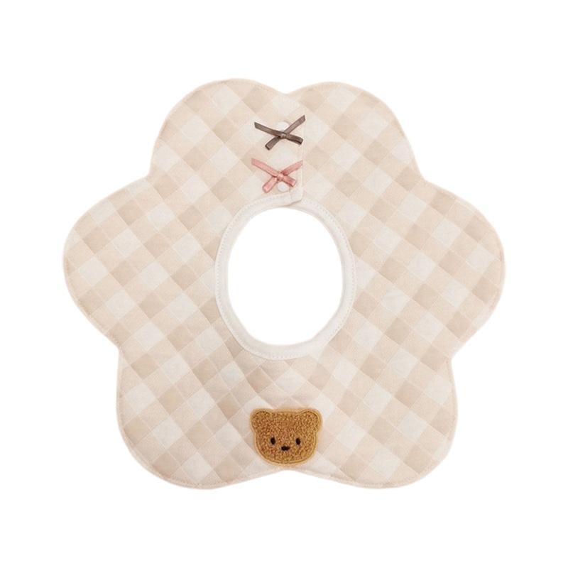 Yếm Ăn Cotton Mềm Mại Xoay 360 Độ In Họa Tiết Hoa Hoạt Hình Xinh Xắn Dành Cho Bé