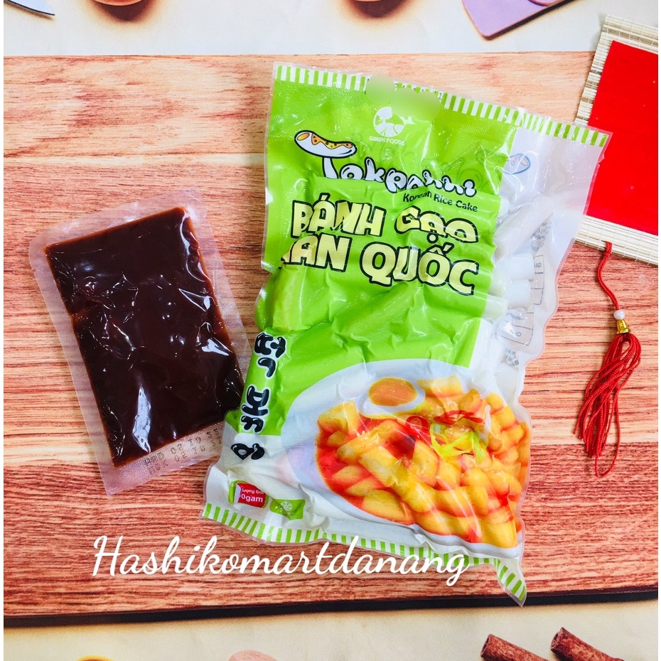 Bánh gạo tokbokki dạng thỏi ngũ sắc 500g kèm 100g sốt