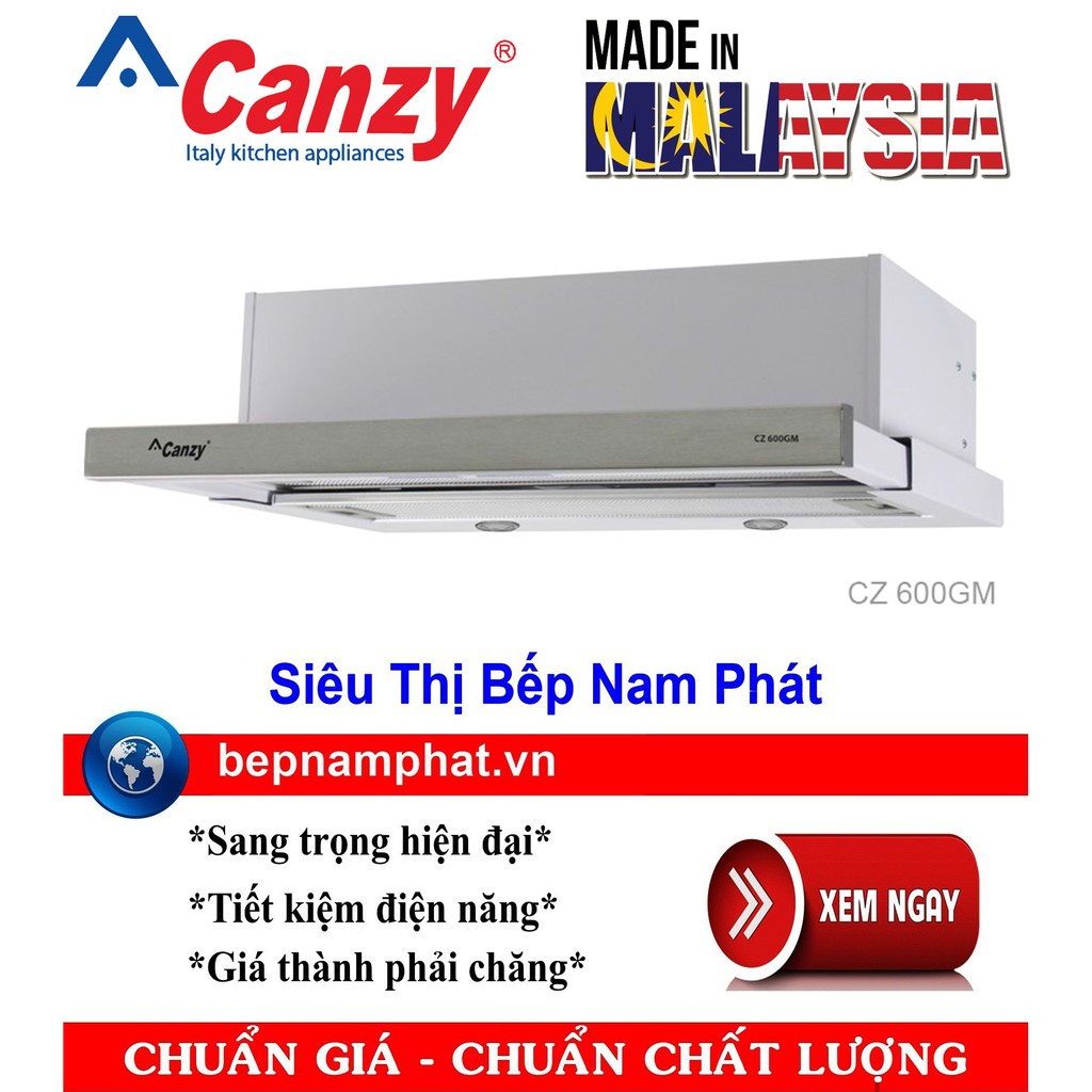 Máy hút mùi âm tủ 60cm Canzy CZ 600GM nhập khẩu Malaysia