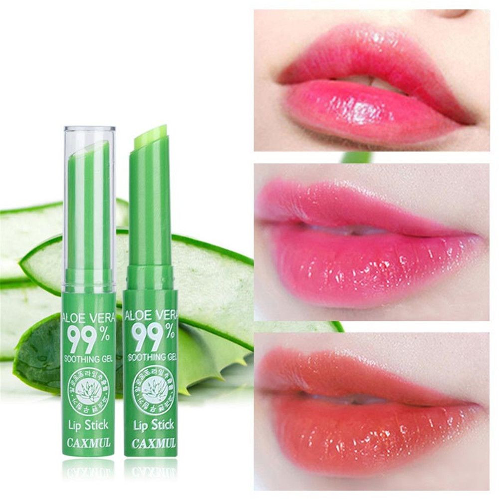 💍HS💄 New Lipstick Waterproof Moisturizing Aloe Lip Balm Cosmetic Long Lasting Lips Care Hot Thermal Color Changing