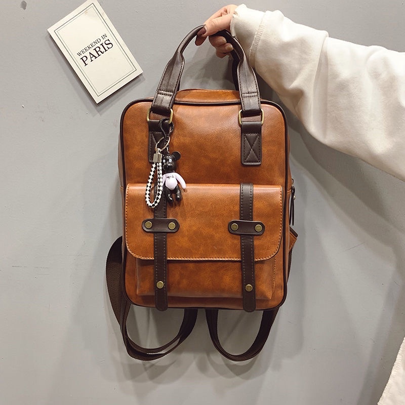 BALO DA vintage - balo đi học dáng vuông thời trang nữ