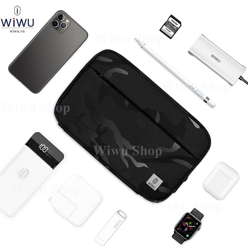 WiWU Camou Travel Pouch Acessories . Túi đựng Điện Thoại , phụ kiện sạc cáp , tai nghe cầm tay rằn ri chống nước du ịch