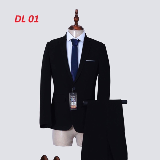 Xả kho bộ vét màu đen gồm Áo vest + quần + sơ mi, bộ suit nam, vest chú rể, bộ vest hàn quốc, vest nam công sở, vest nam