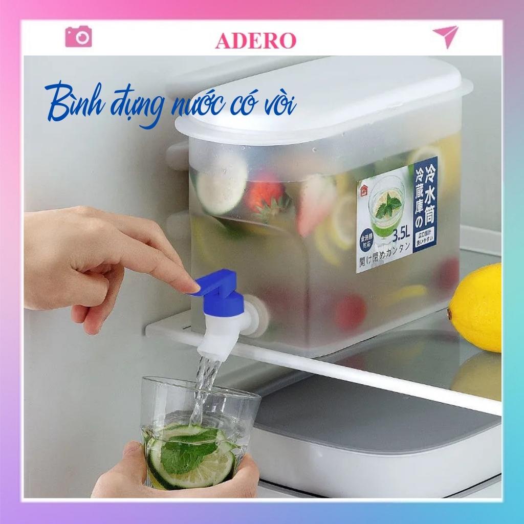 bình đựng nước có vòi ADERO trong suốt để tủ lạnh 3.5l tiện lợi AD60