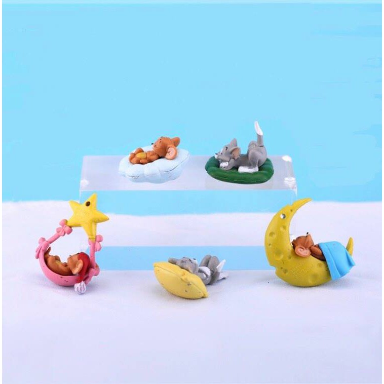 Set 5 mô hình nhân vật hoạt hình Tom-Jerry đáng yêu trang trí bánh_Rap