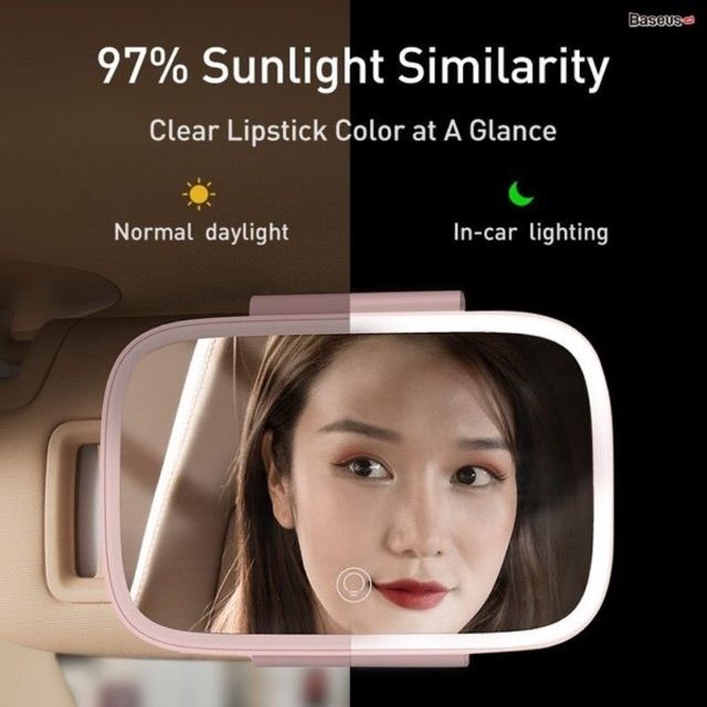 Gương trang điểm thông minh viền tích hợp đèn LED cảm ứng Baseus Delicate Queen Car Touch-up Mirror (Pin sạc 500mAh )