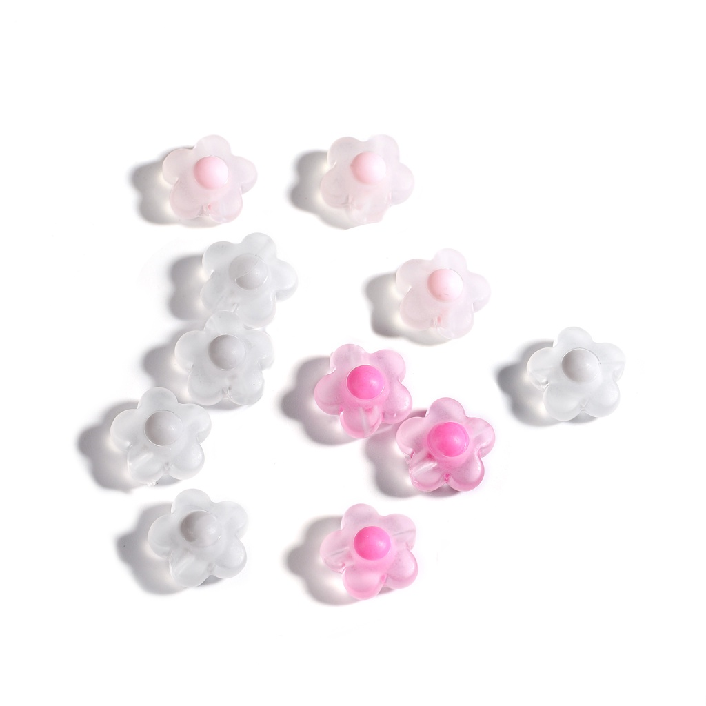 Bộ 20 hạt xỏ cườm làm trang sức họa tiết hoa xinh xắn 17.4x3.2mm