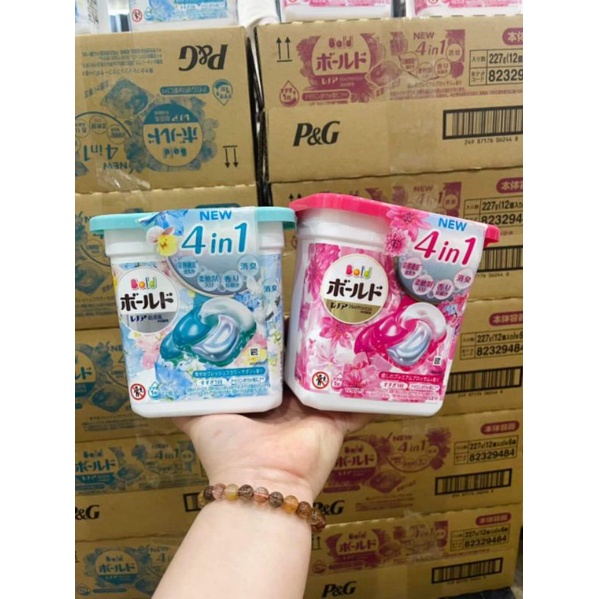 Combo 1 thùng 6 hộp viên giặt Ariel, Bold 4D hộp 12 viên Nhật Bản