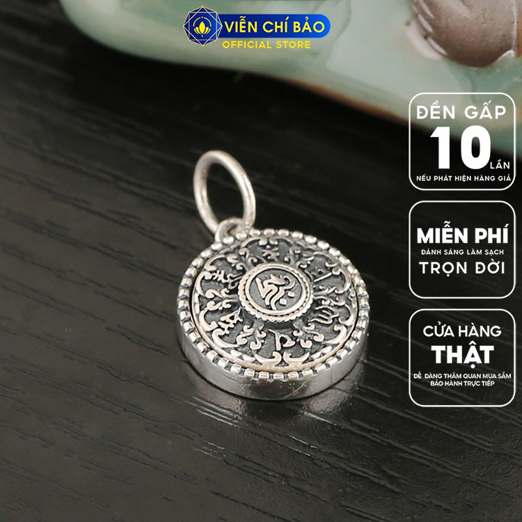 Mặt dây chuyền bạc nữ Thần Chú Lục Tự Chân Ngôn chất liệu bạc Thái thời trang phụ kiện trang sức nữ Viễn Chí Bảo M000640
