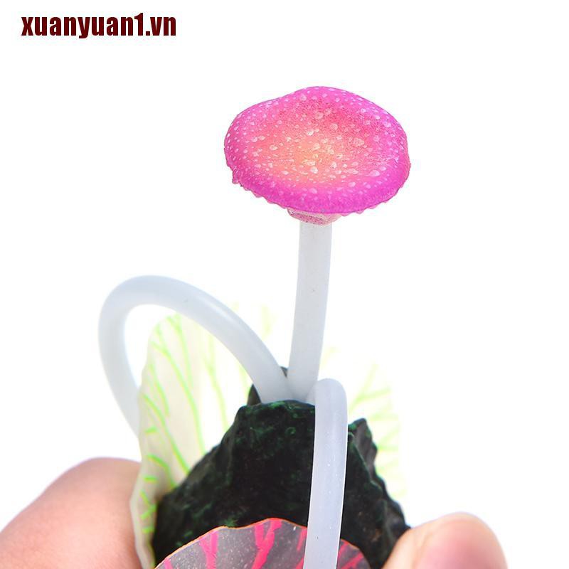 [XUANYUAN1] Đèn Phản Quang San Hô Hình Nấm Lá Sen / Lá Sen Trang Trí Bể Cá