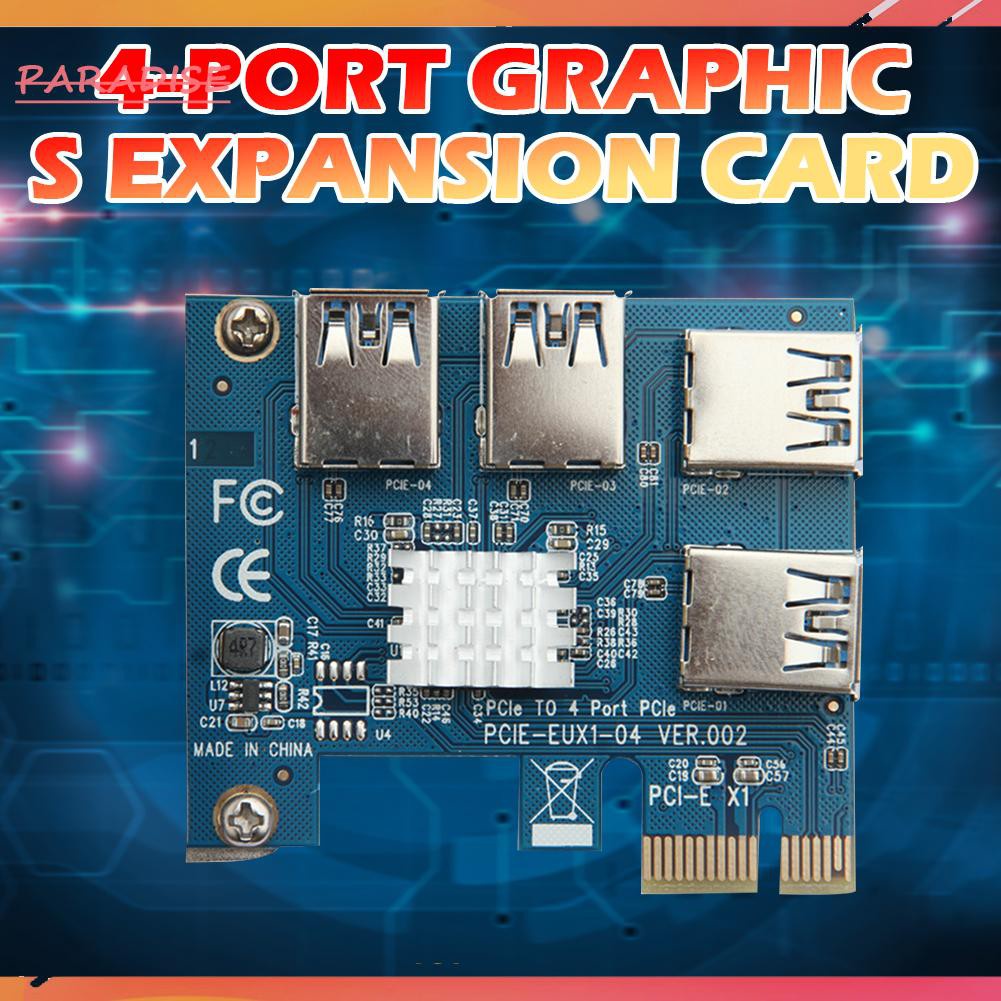 1 Bộ Chuyển Đổi Pcie Sang Pci-Express 1x Sang 16x 1 Sang 4 Usb 3.0 Kèm Tản Nhiệt