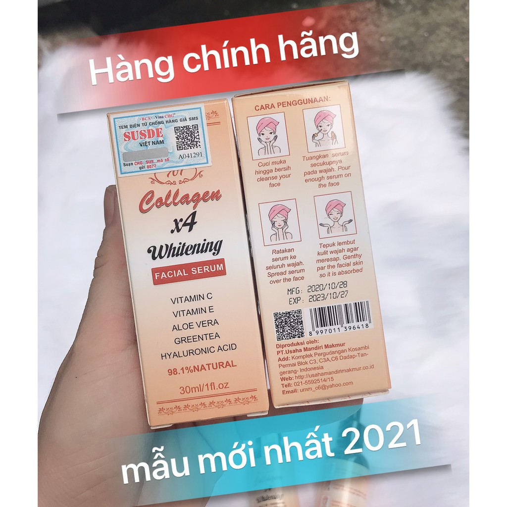 (chính hãng) sERum dưỡng trắng collagen plus vit e 701 indonesia