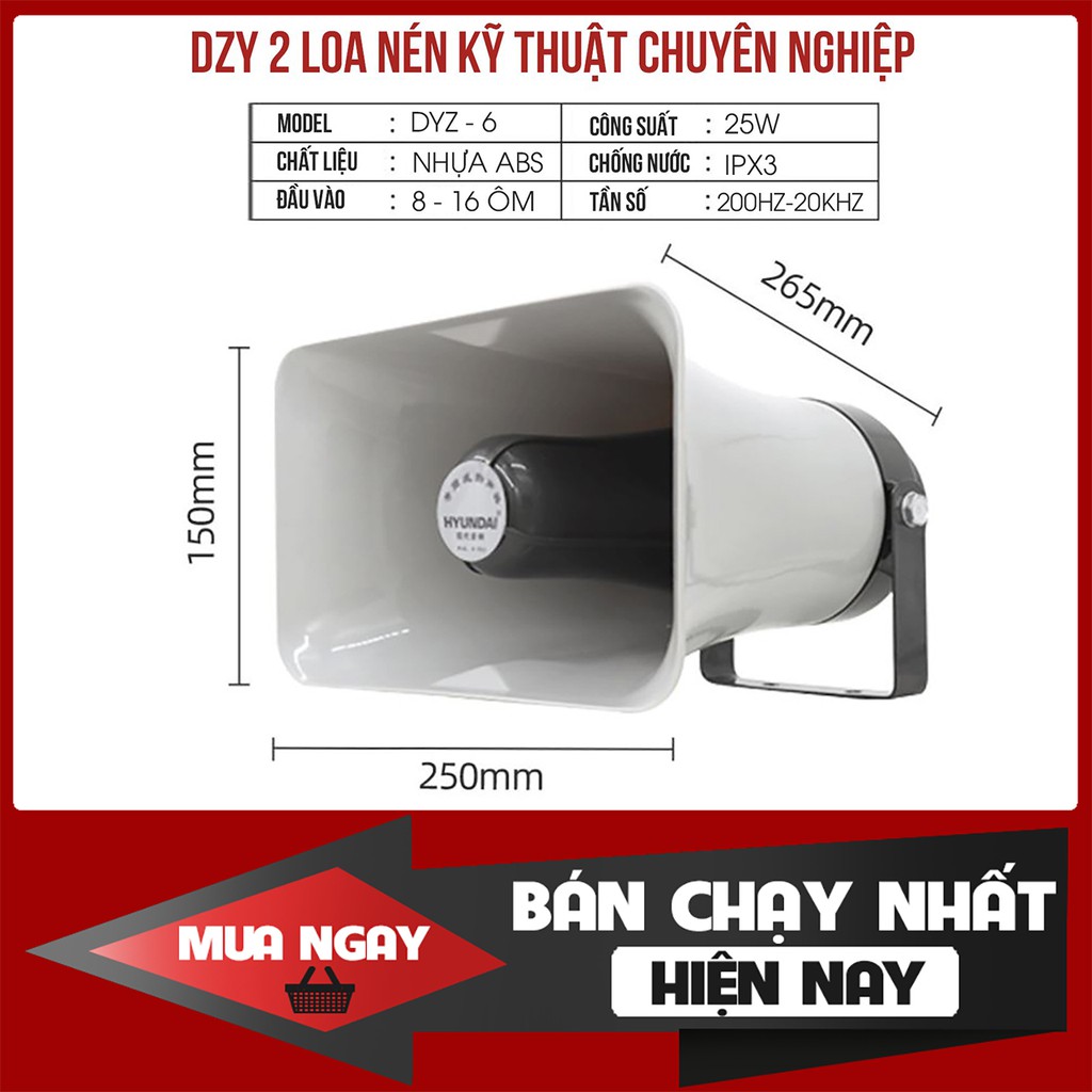 Loa nén Hyundai 25W âm thanh sáng độ nhạy cao