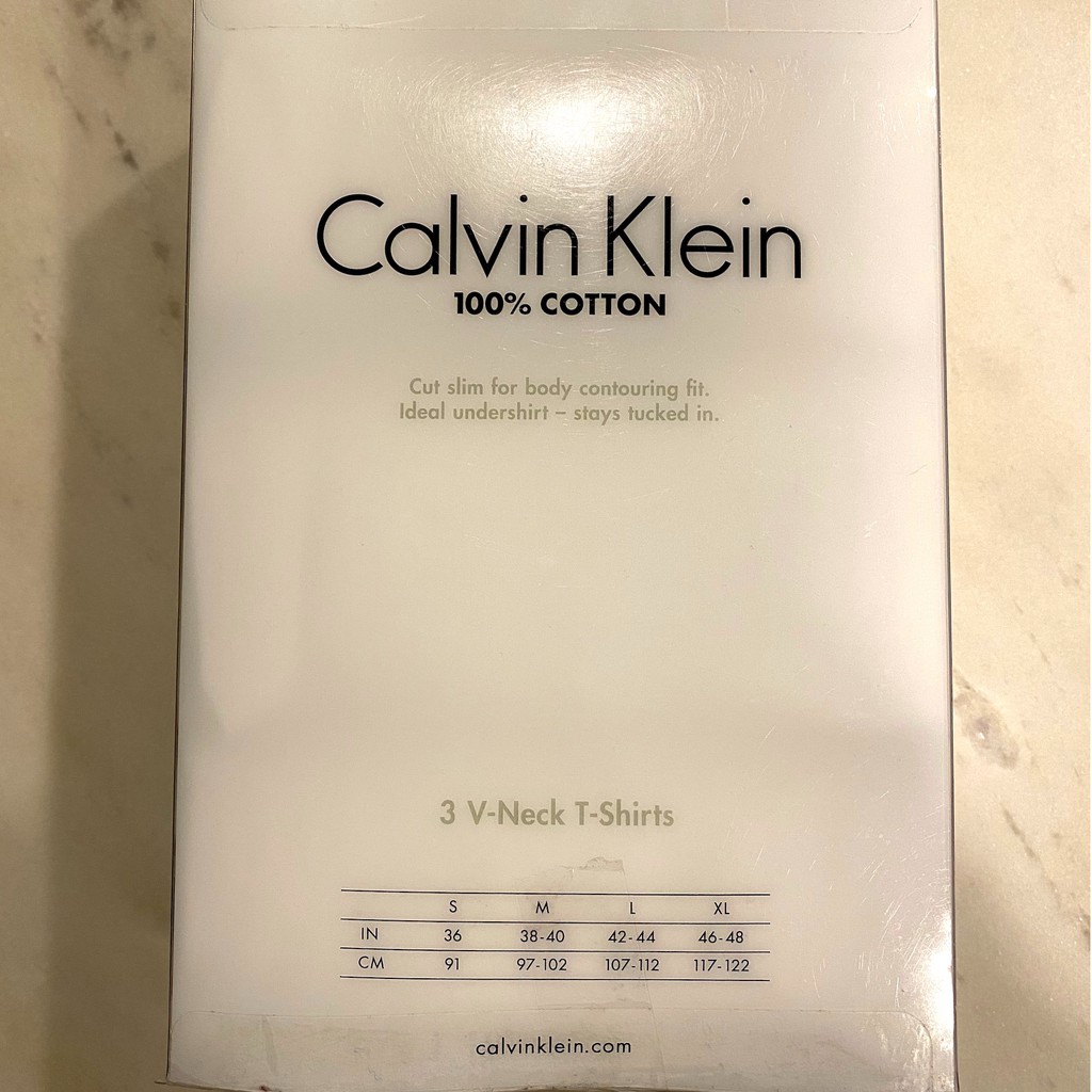 Áo lót nam Calvin Klein 100% Cotton Slim Fit 3-pack V-Neck T-shirt - White