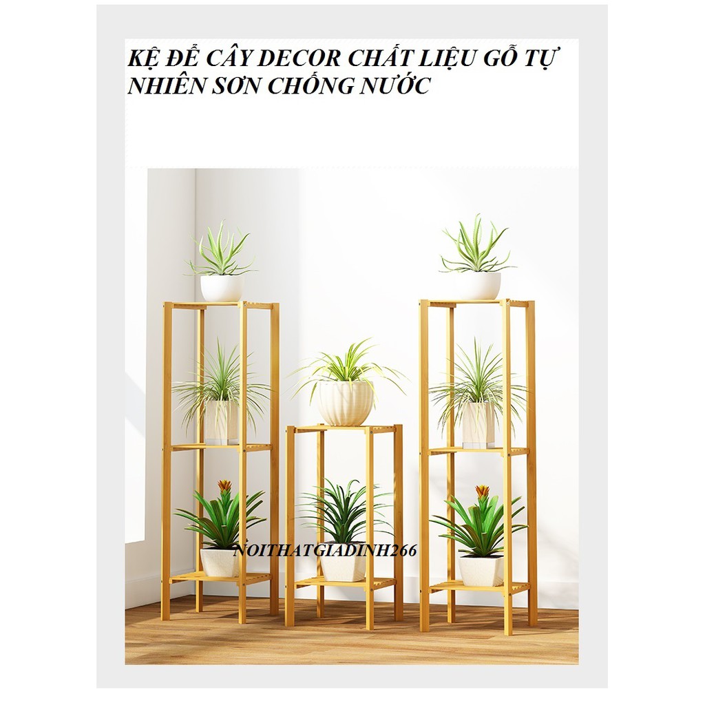 Kệ để cây KCG1 chất liệu gỗ tự nhiên sơn chống ẩm, chống nước. Có thể để ban công, ngoài trời, trong nhà... Có ảnh thực.