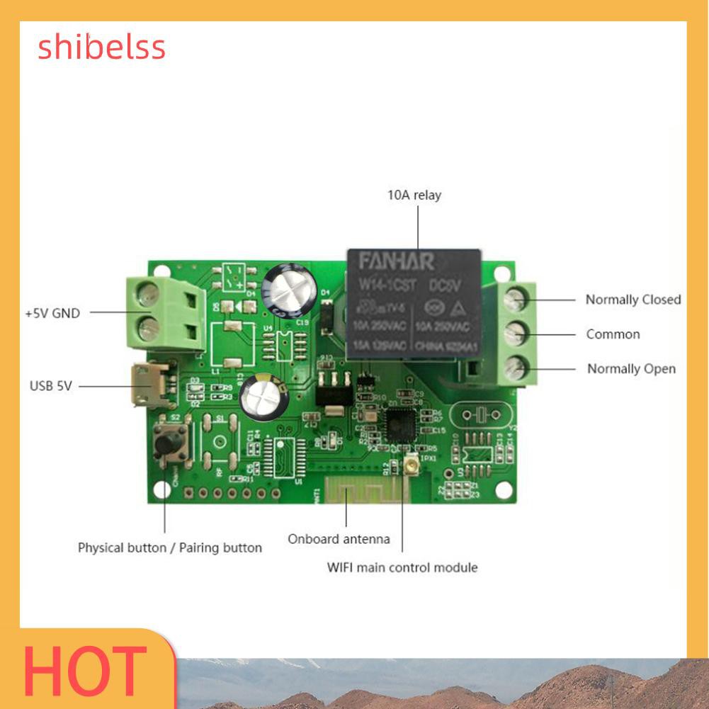 （ʚshibelss）SONOFF DC12V/5-32V Wireless WiFi Smart Switch Inching/Self-Locking Module