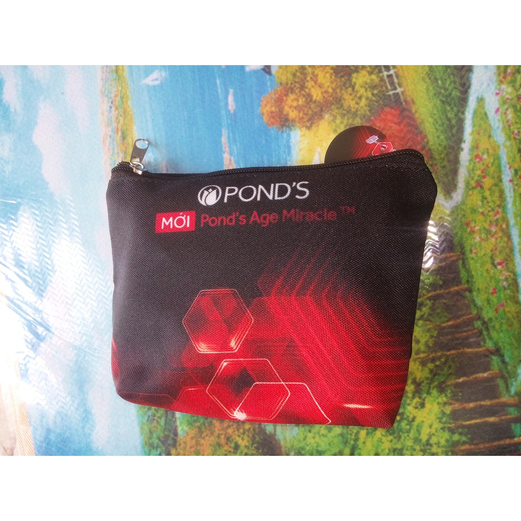 Túi đựng Pond's mỹ phẩm, điện thoại, tiền, đồ trang điểm, hộp bút  nhỏ nhắn, xinh  xắn, tiện lợi