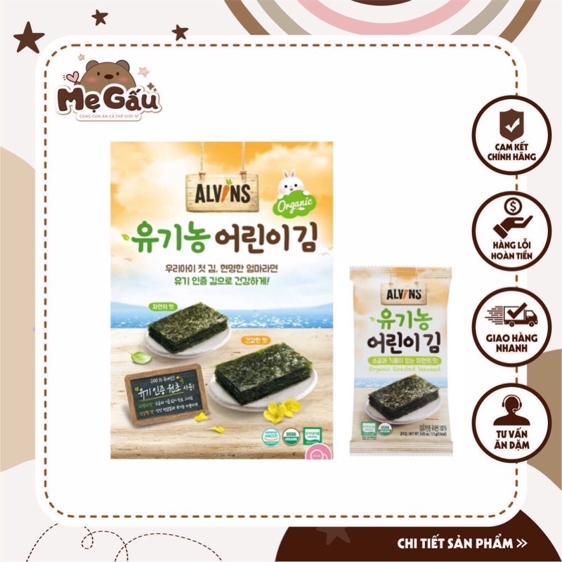 [FULL HỘP] Rong biển tách muối hữu cơ cho bé 6m+