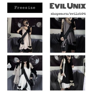 ( Sẵn Trắng - Đen - Be) Áo tank top unisex nam nữ rách gấu tạo layer